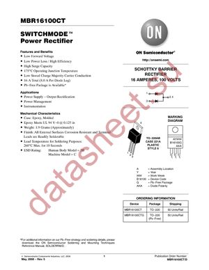 MBR16100CT datasheet  